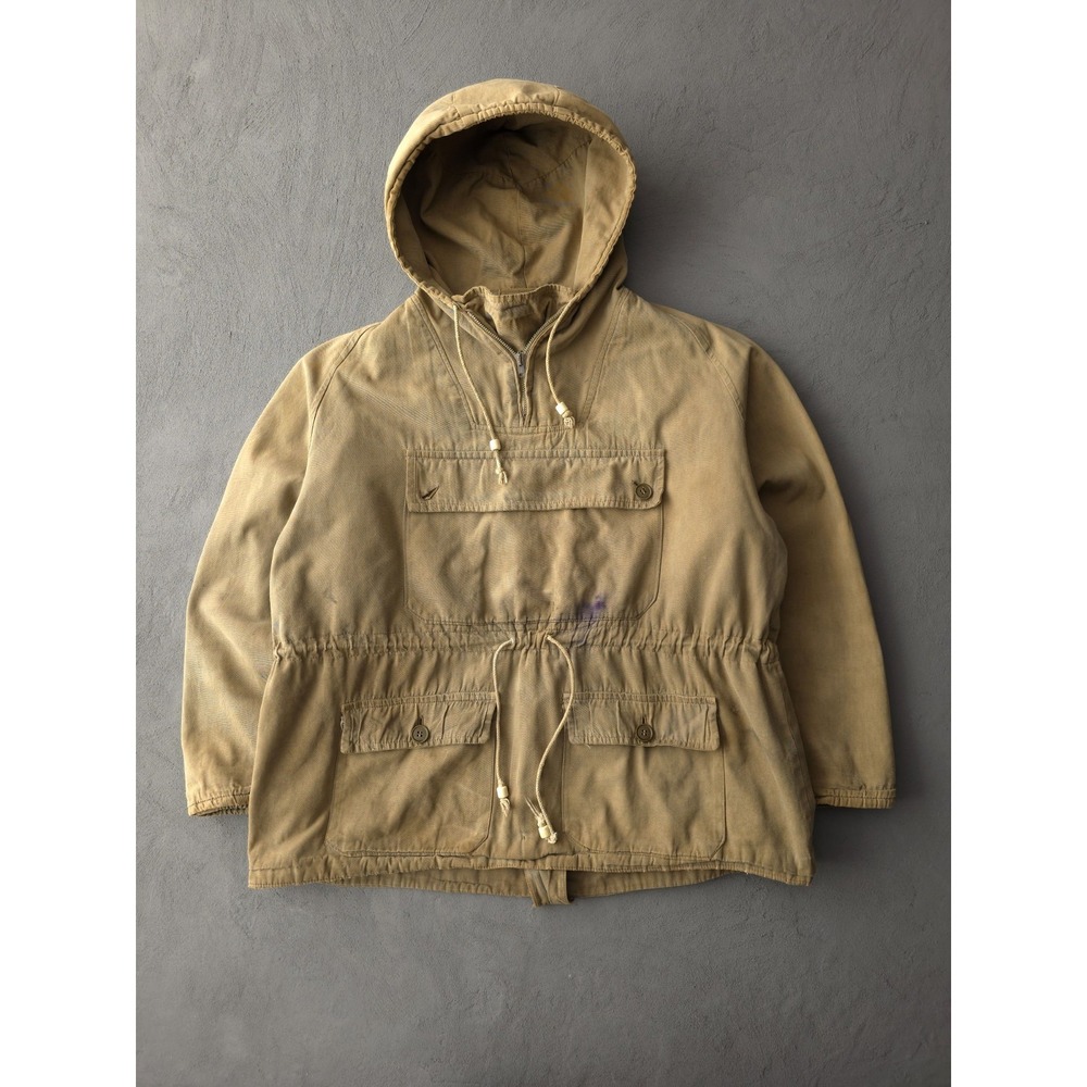 Vintage 1950s British Jemcoprufe Showerproof Smock Anorak Beige Khaki Twill M